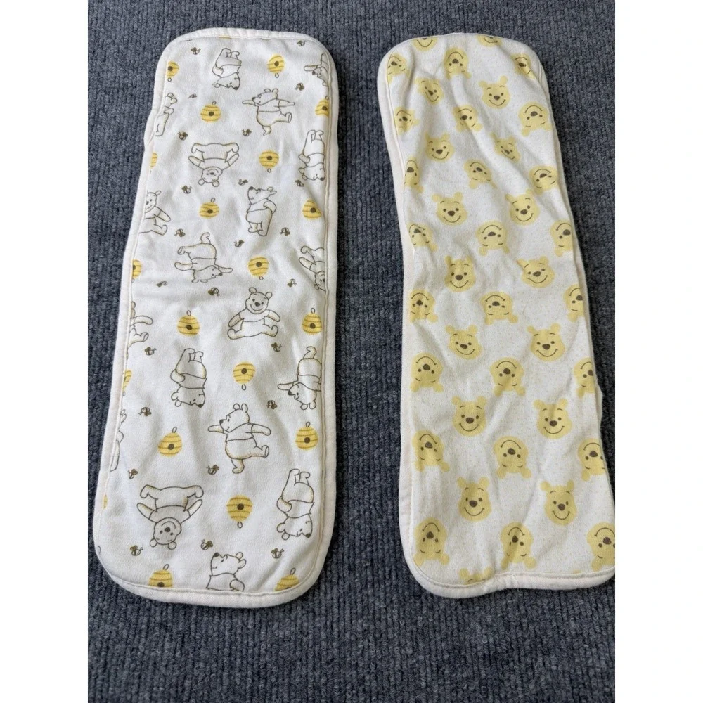 Disney Baby‎ Winnie the Pooh Burp Cloths Set of 2 Cotton Yellow White Baby